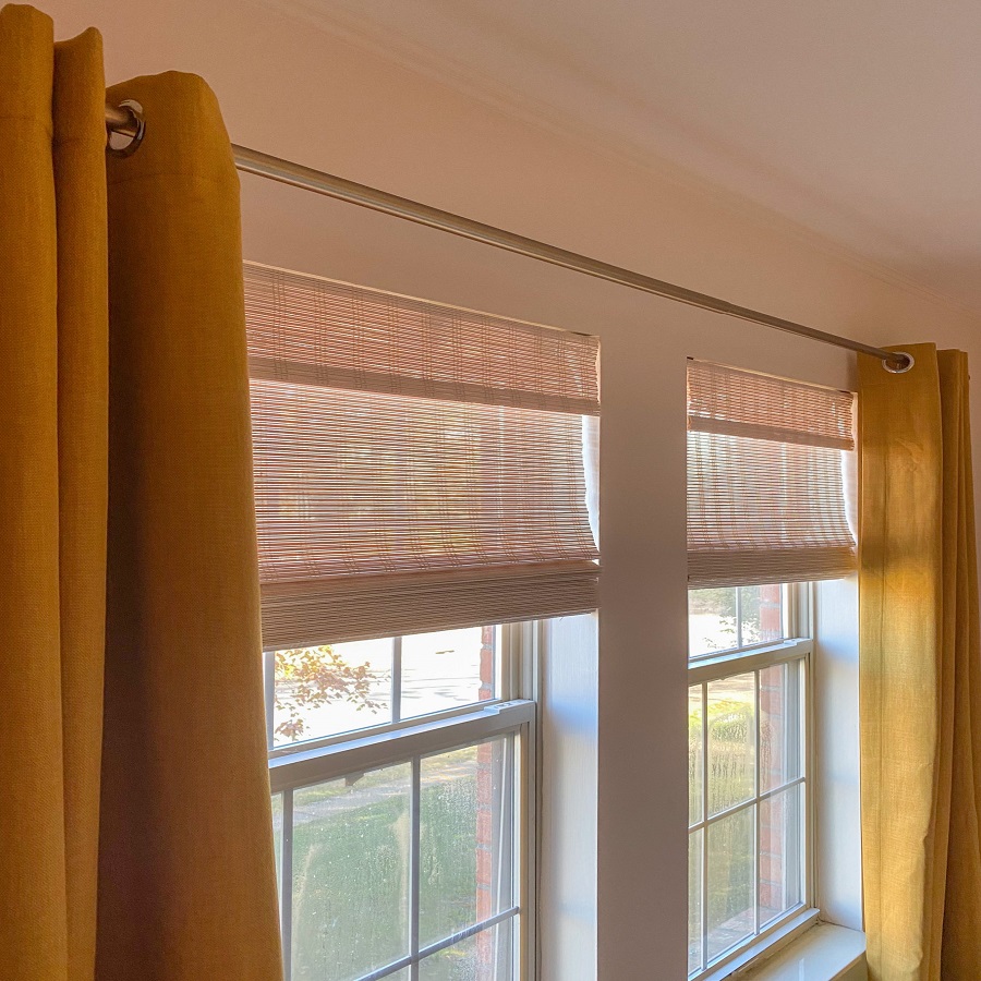 Curtains over blinds