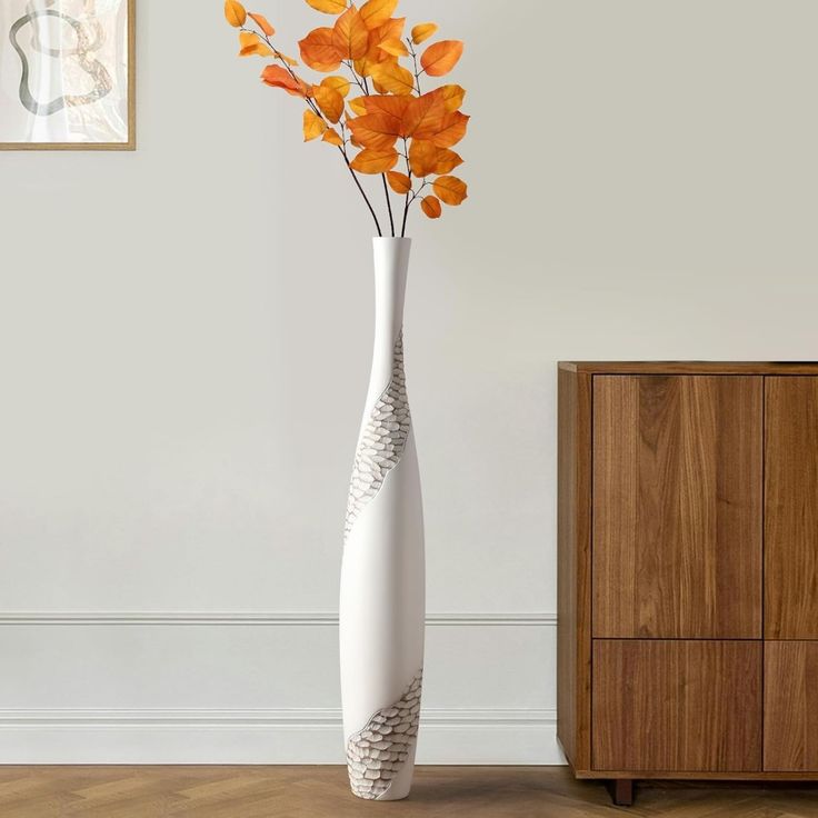 Modern Tall White Vase