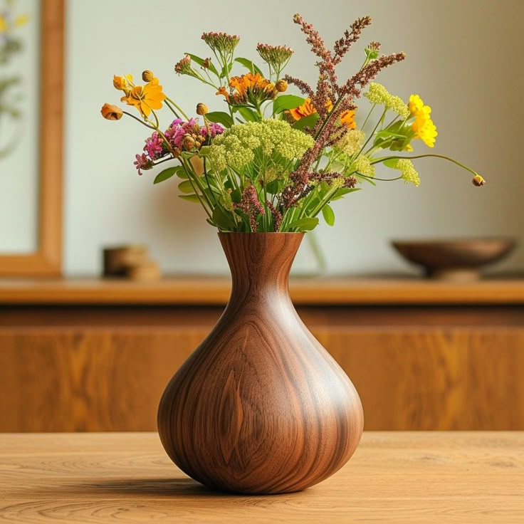 wooden vase