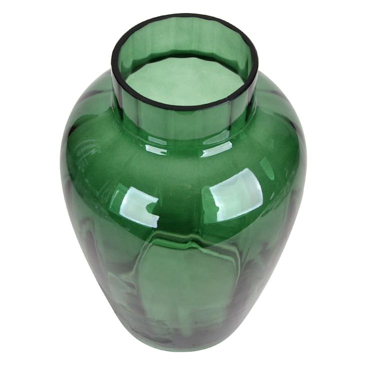 green glass vase